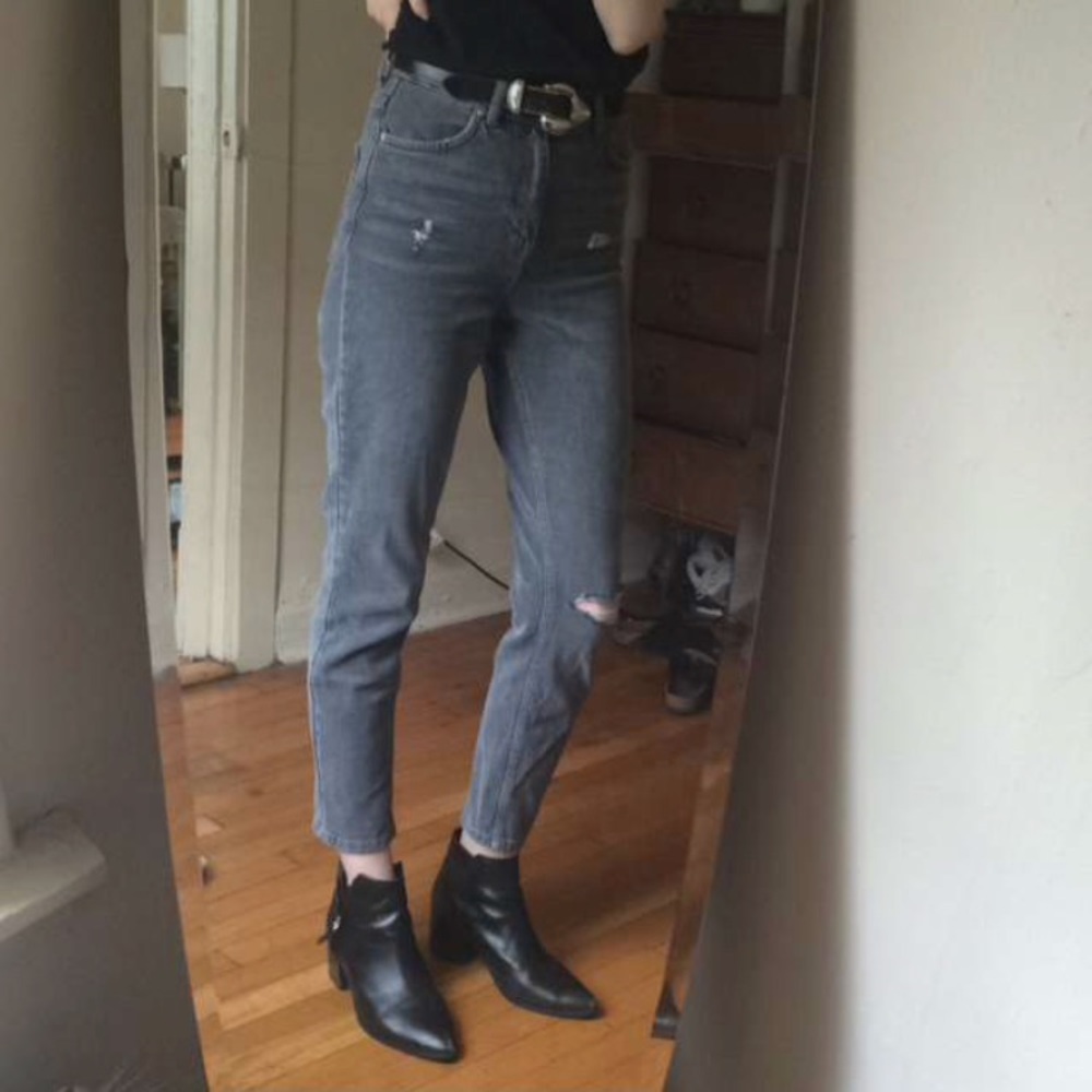 Topshop Distressed Mom Jean